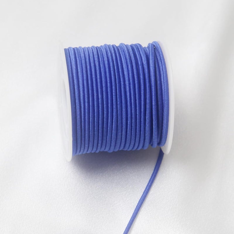 ZHFMLY Royal Blue Elastic Beaded Cords 2mm 2/25 inch Elastic Cord String for Bracelets,Small Bungee Shock Cord for DIY Crafts, Beading and Sewing 48ft(ZH174) - Image 4